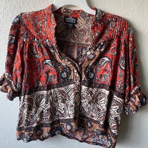 Angie Paisley Boho Blouse